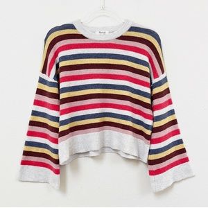 Madewell Merino Wool | Alpaca Cardiff Striped Crewneck Sweater in Coziest Yarn